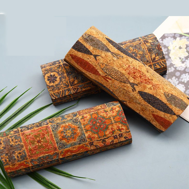 Men Accessories To Look Good - กล่องใส่แว่นตาไม้ก๊อกธรรมชาติแบบฝาพับเปลือกแข็งกล่องเก็บของ kacamata miopia สำหรับผู้ชายและผู้หญิง