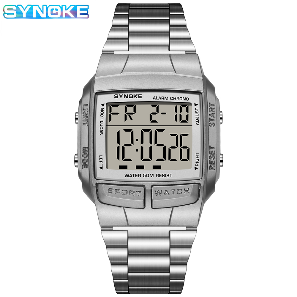 Men'S Accessories Luxury Brands - Synoke นาฬิกาอิเล็กทรอนิกส์สำหรับผู้ชาย, นาฬิกาข้อมือเล่นกีฬาทหารนาฬิกาหรูนาฬิกาผู้ชาย LED กันน้ำ Jam