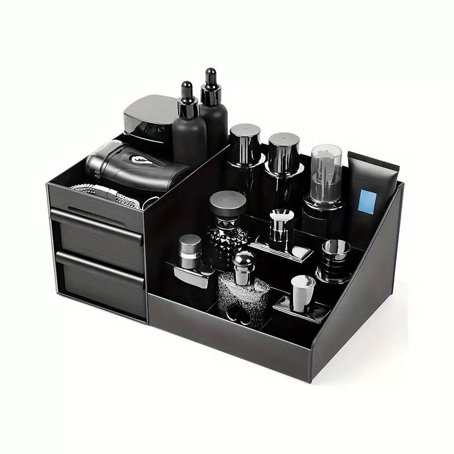 Men'S Accessories Tray - กล่องเก็บเครื่องสำอางวินเทจสำหรับห้องน้ำ ถาดใส่น้ำหอม ชั้นวางเครื่องสำอางพลาสติก ที่วางแปรงสีฟัน ที่วางแปรงสำหรับอ่างล้างหน้า ชั้นวางโคโลญจน์สำหรับผู้ชาย