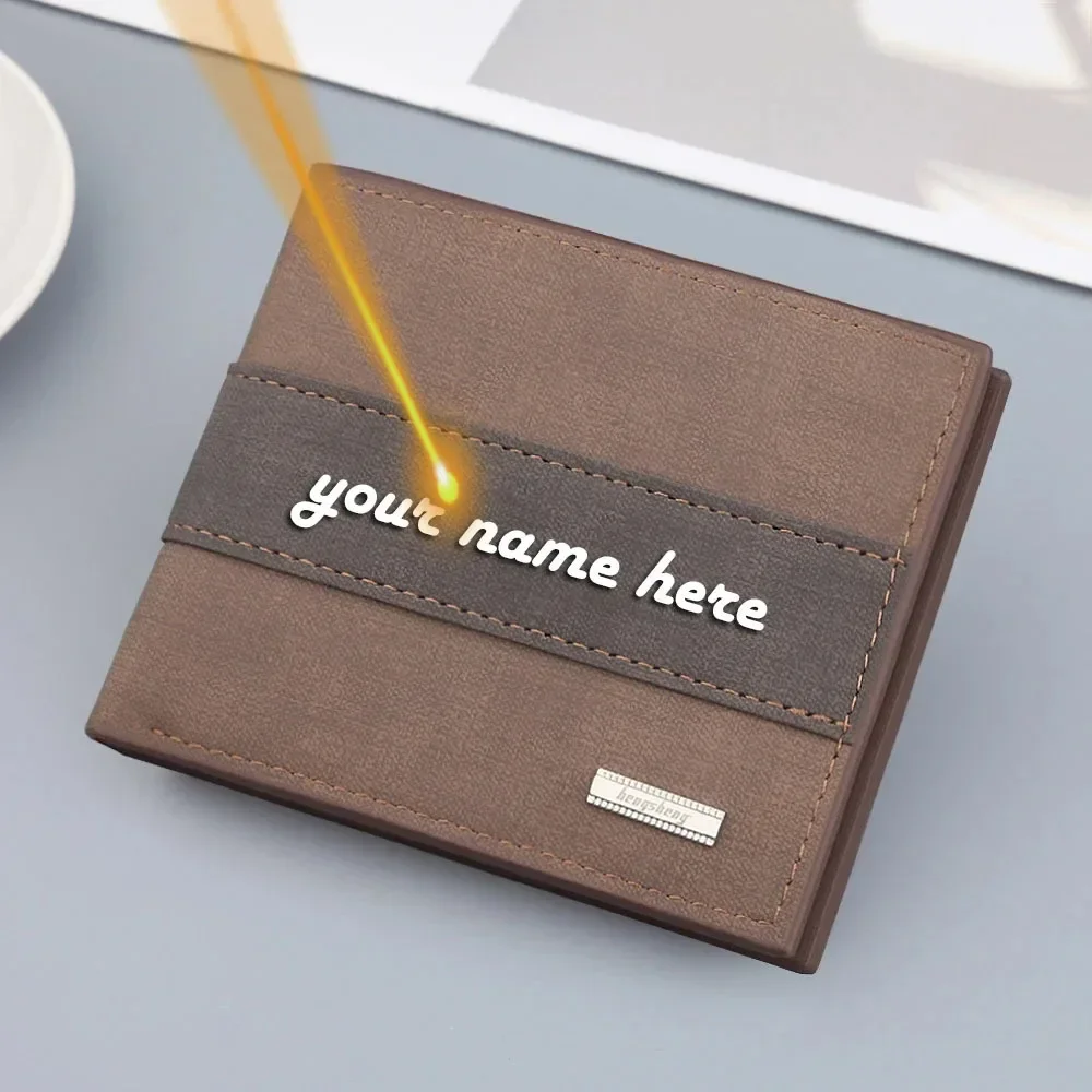 Coin Holder Men - กระเป๋าสตางค์ผู้ชายแบบมินิมอล สลักชื่อได้ หนัง PU ใส่เหรียญ ใส่บัตรอเนกประสงค์