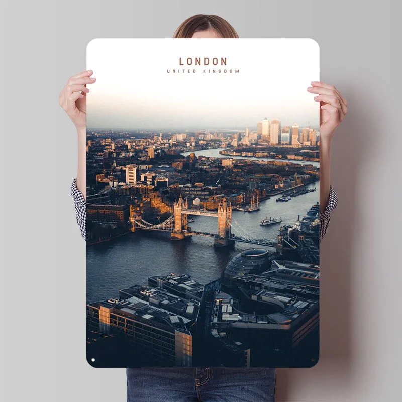 Men'S Accessories London - ป้ายโลหะลอนดอน เมืองท่องเที่ยวชื่อดัง โปสเตอร์สไตล์เรโทร แผ่นดีบุกตกแต่งผนังบ้าน ห้องพัก ศิลปะติดผนัง