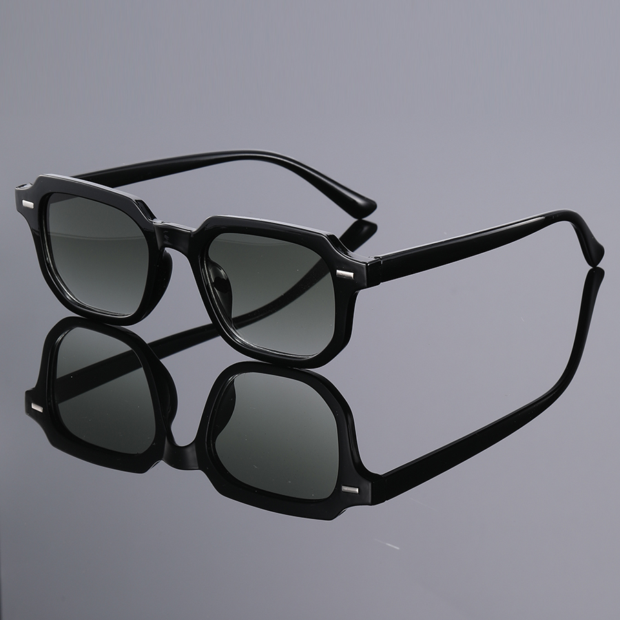 Men'S Accessories Glasses - แว่นตาแฟชั่นผู้ชาย 1 ชิ้น ทรงสี่เหลี่ยมทันสมัย สไตล์เรโทร ประดับหมุด