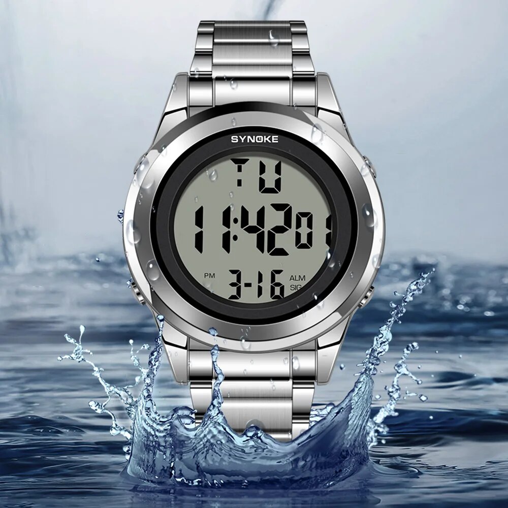 Synoke นาฬิกาข้อมือสแตนเลสผู้ช - Men'S Accessories Luxury Brands บทวิจารณ์และราคา