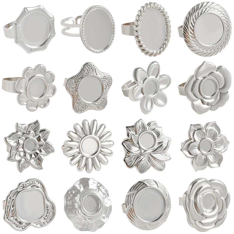 แหวนสแตนเลสทรงวงรี/กลม ลายดอกบ - Men'S Accessories Tray บทวิจารณ์และราคา