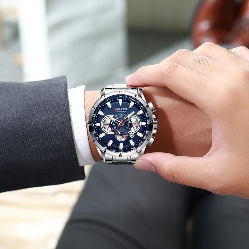 CURREN นาฬิกาข้อมือผู้ชายกันน้ - Men'S Accessories Luxury Brands บทวิจารณ์และราคา