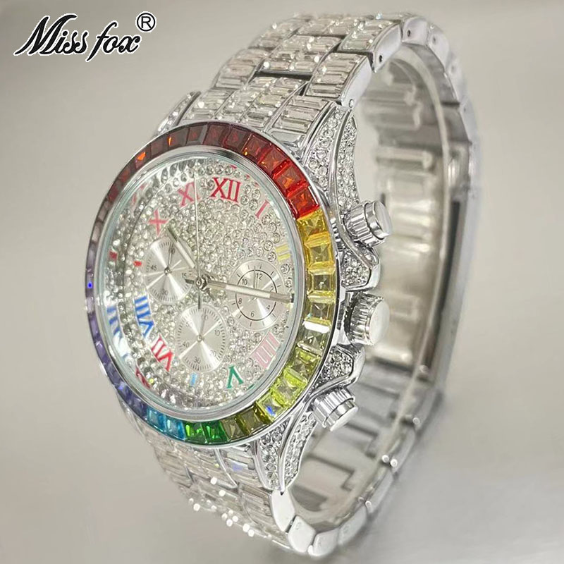 MISSFOX Luxury Iced นาฬิกาผู้ช - Men'S Accessories Luxury Brands บทวิจารณ์และราคา