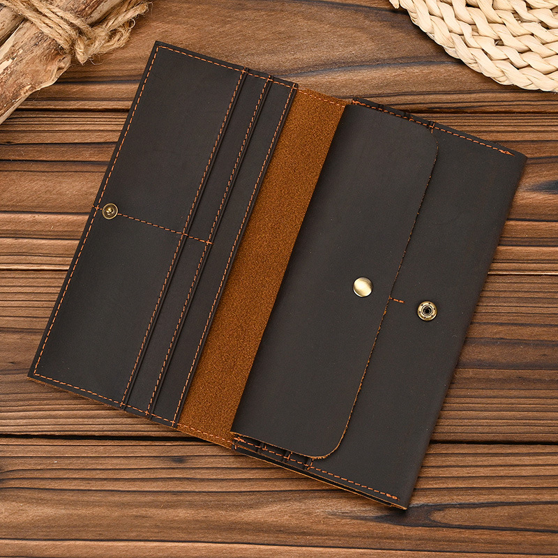 กระเป๋าสตางค์หนังแท้ทรงยาวสำหร - Coin Holder Men บทวิจารณ์และราคา